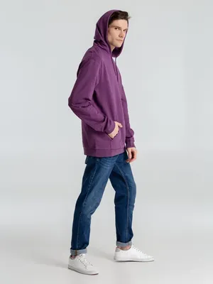 Толстовка с капюшоном унисекс Hoodie, фиолетовый меланж — фото 14