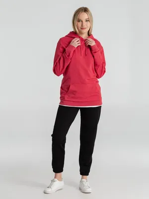 Толстовка с капюшоном унисекс Hoodie, красный меланж — фото 14