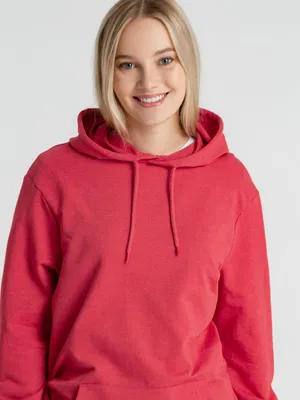 Толстовка с капюшоном унисекс Hoodie, красный меланж — фото 13