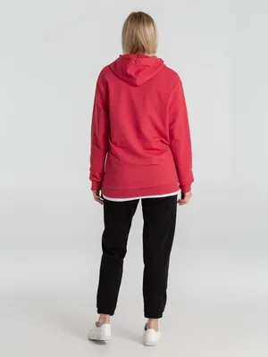 Толстовка с капюшоном унисекс Hoodie, красный меланж — фото 16