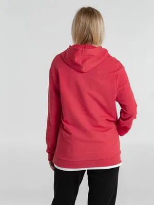 Толстовка с капюшоном унисекс Hoodie, красный меланж — фото 12