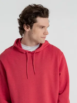 Толстовка с капюшоном унисекс Hoodie, красный меланж — фото 8
