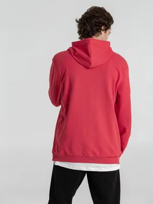 Толстовка с капюшоном унисекс Hoodie, красный меланж — фото 7