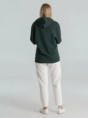 Толстовка с капюшоном унисекс Hoodie, темно-зеленый меланж — фото 9