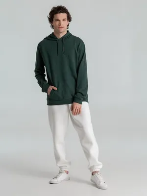 Толстовка с капюшоном унисекс Hoodie, темно-зеленый меланж — фото 11