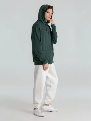 Толстовка с капюшоном унисекс Hoodie, темно-зеленый меланж — фото 12