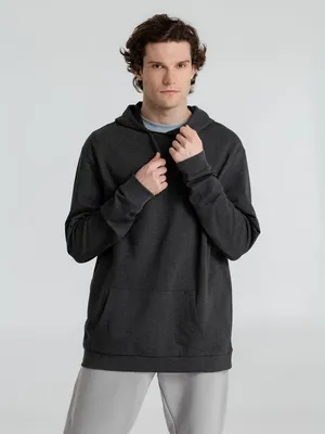 Толстовка с капюшоном унисекс Hoodie, серый меланж (антрацит) — фото 6