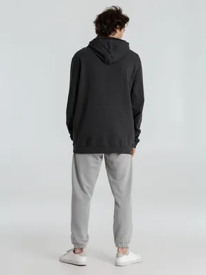 Толстовка с капюшоном унисекс Hoodie, серый меланж (антрацит) — фото 11