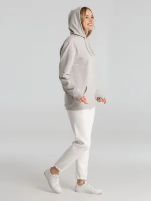 Толстовка с капюшоном унисекс Hoodie, дымчато-серая — фото 14