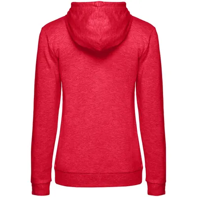 Толстовка с капюшоном женская Hoodie, красный меланж — фото 2