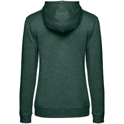 Толстовка с капюшоном женская Hoodie, темно-зеленый меланж — фото 2
