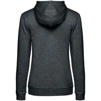 Толстовка с капюшоном женская Hoodie, серый меланж (антрацит) — фото 2