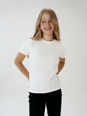 Футболка детская T-Bolka Kids, белая (теплый оттенок) — фото 4