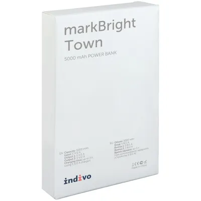 Аккумулятор с подсветкой markBright Town, 5000 мАч, черный — фото 8