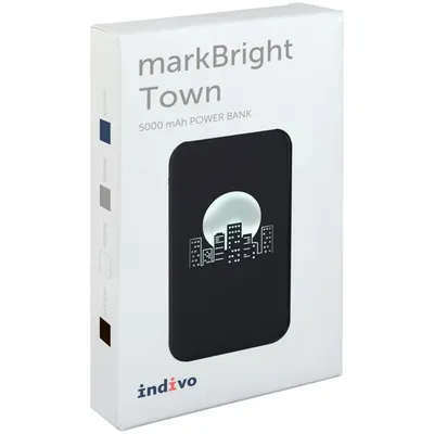 Аккумулятор с подсветкой markBright Town, 5000 мАч, черный — фото 7