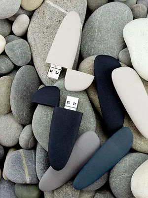 Флешка Pebble Universal, USB 3.0, серо-синяя, 32 Гб — фото 11