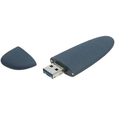 Флешка Pebble Universal, USB 3.0, серо-синяя, 32 Гб — фото 3