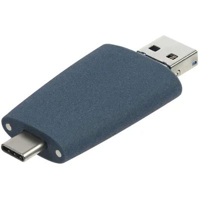 Флешка Pebble Universal, USB 3.0, серо-синяя, 32 Гб — фото 6