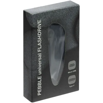 Флешка Pebble Universal, USB 3.0, серо-синяя, 32 Гб — фото 7