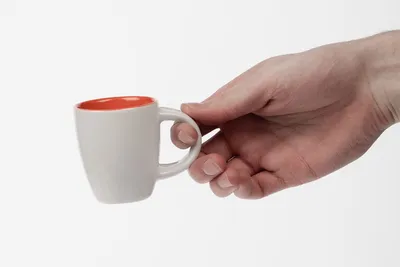 Кофейная кружка Pairy с ложкой, белая с синей — фото 2