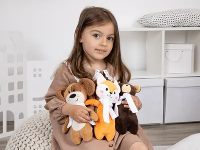 Мягкая игрушка Beastie Toys, мишка с белым шарфом — фото 8