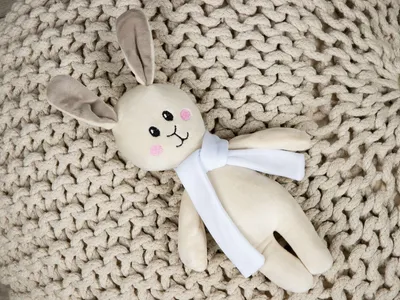Мягкая игрушка Beastie Toys, заяц с белым шарфом — фото 8