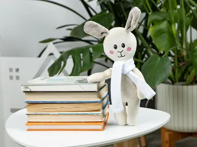 Мягкая игрушка Beastie Toys, заяц с белым шарфом — фото 7