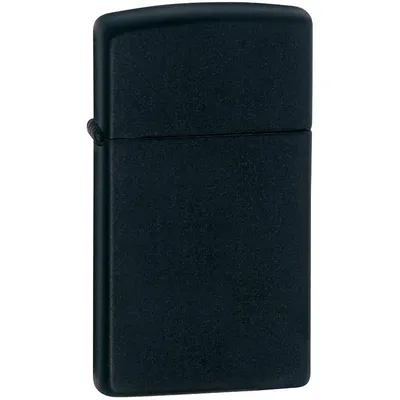 Зажигалка Zippo Slim Matt, матовая черная — фото 1