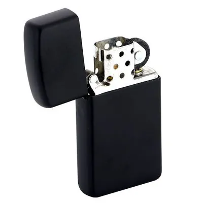Зажигалка Zippo Slim Matt, матовая черная — фото 2