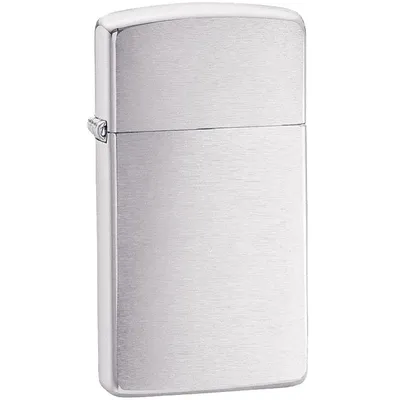 Зажигалка Zippo Slim Brushed, матовая серебристая — фото 1