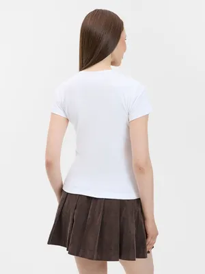 Футболка женская с круглым вырезом Lady 220 белая — фото 6