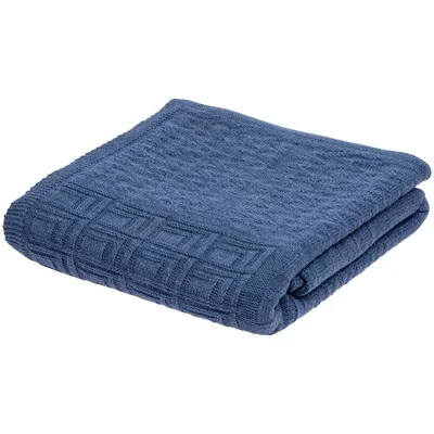 Плед Snippet, синий меланж (джинс) — фото 5