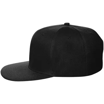 Бейсболка Snapback с прямым козырьком, черная — фото 2