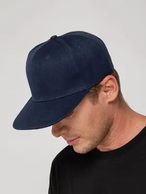 Бейсболка Snapback с прямым козырьком, темно-синяя — фото 8
