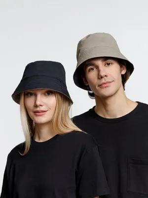 Панама Nylon двусторонняя, черная с хаки — фото 7