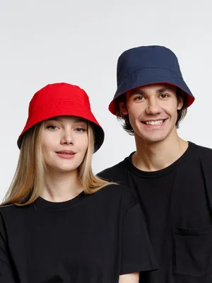 Панама Nylon двусторонняя, темно-синяя с красным — фото 7