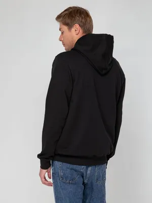 Худи унисекс с карманом на груди Chest Pocket, черное — фото 13