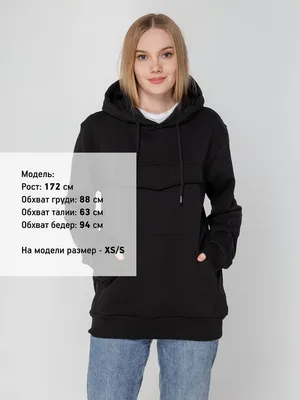 Худи унисекс с карманом на груди Chest Pocket, черное — фото 7