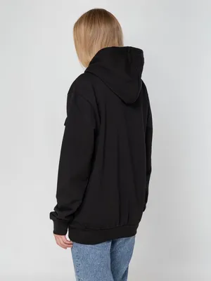 Худи унисекс с карманом на груди Chest Pocket, черное — фото 9