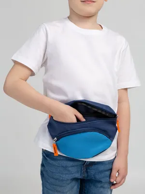 Поясная сумка детская Kiddo, синяя с голубым — фото 6