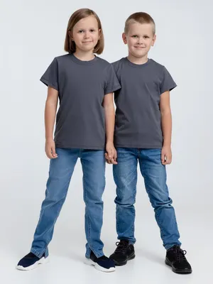 Футболка детская T-Bolka Kids, темно-серая (графит) — фото 8