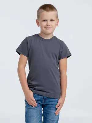 Футболка детская T-Bolka Kids, темно-серая (графит) — фото 6