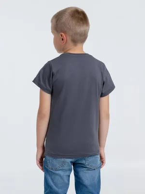 Футболка детская T-Bolka Kids, темно-серая (графит) — фото 7