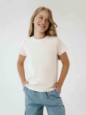 Футболка детская T-Bolka Kids, молочно-белая — фото 4
