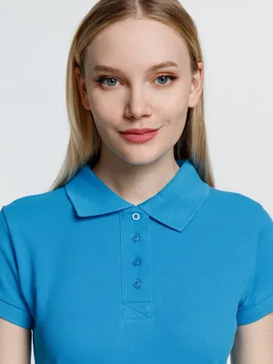 Рубашка поло женская Virma Premium Lady, бирюзовая — фото 9