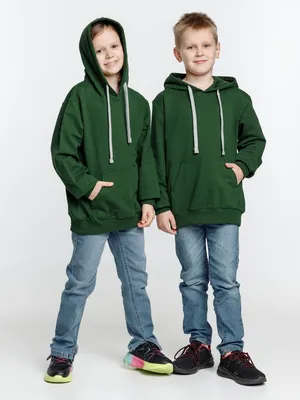 Толстовка с капюшоном детская Kirenga Kids, темно-зеленая — фото 9