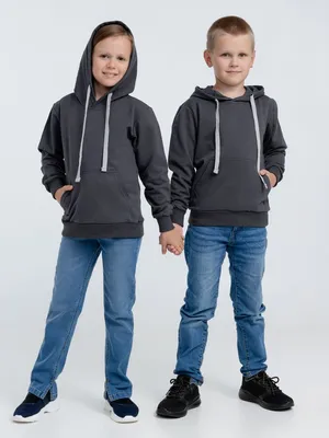 Толстовка с капюшоном детская Kirenga Kids, темно-серая (графит) — фото 9