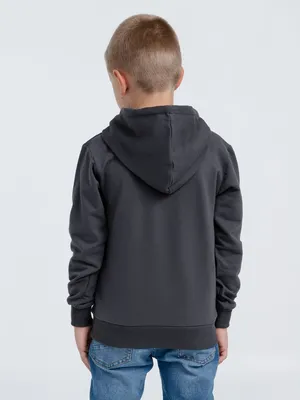 Толстовка с капюшоном детская Kirenga Kids, темно-серая (графит) — фото 7