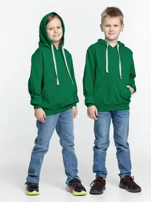 Толстовка с капюшоном детская Kirenga Kids, зеленая — фото 9