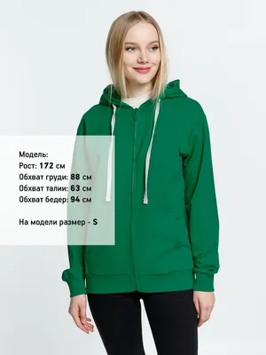 Толстовка на молнии с капюшоном Siverga, зеленая — фото 3